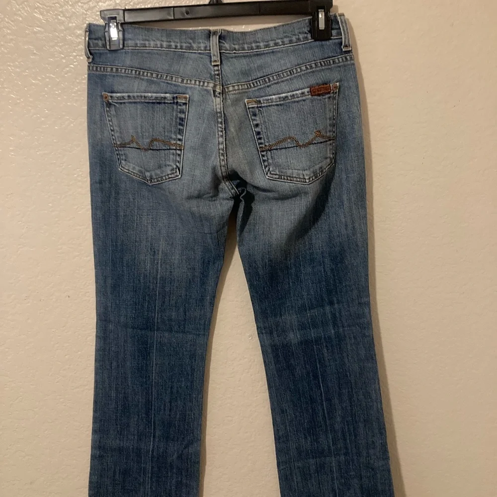 7 For All Mankind Medium Blue Boot Cut Jeans - Picture 2 of 3